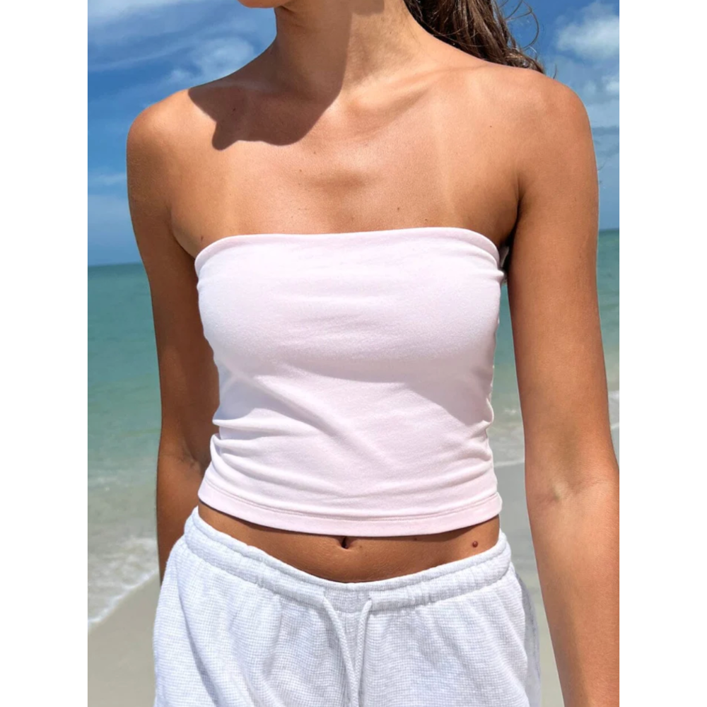 現貨⊹多色｜經典平口抹胸背心 🎧 Amelia Crop Top-規格圖3