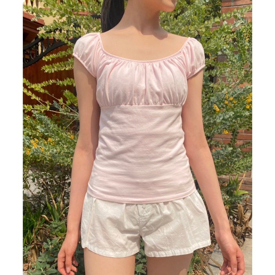 現貨⊹氣質抓皺平口短袖 🎀 Casey Top-細節圖4