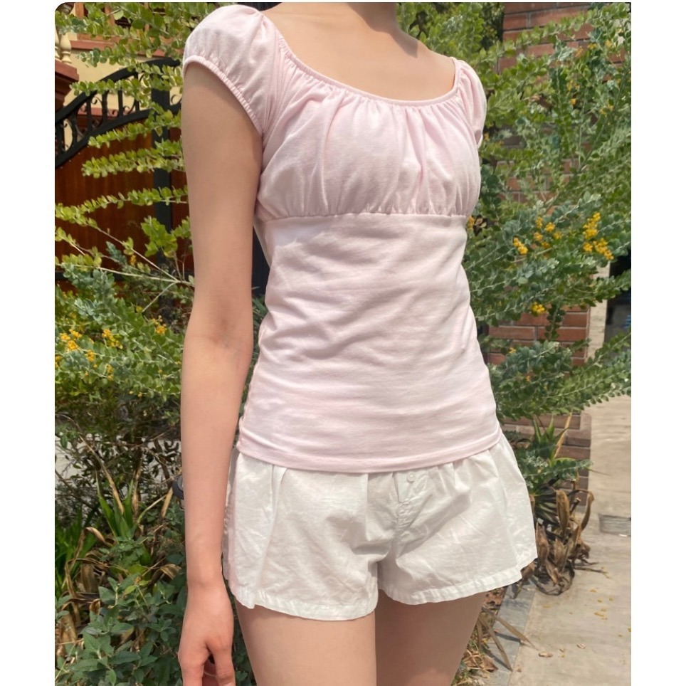 現貨⊹氣質抓皺平口短袖 🎀 Casey Top-細節圖5