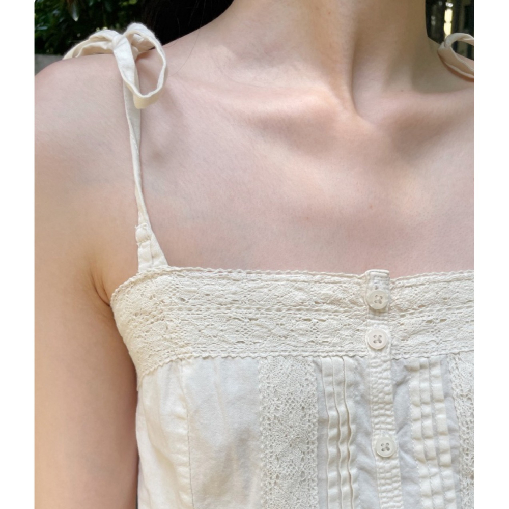 現貨⊹杏色提花綁帶背心 🧺 Maeve Top-細節圖3