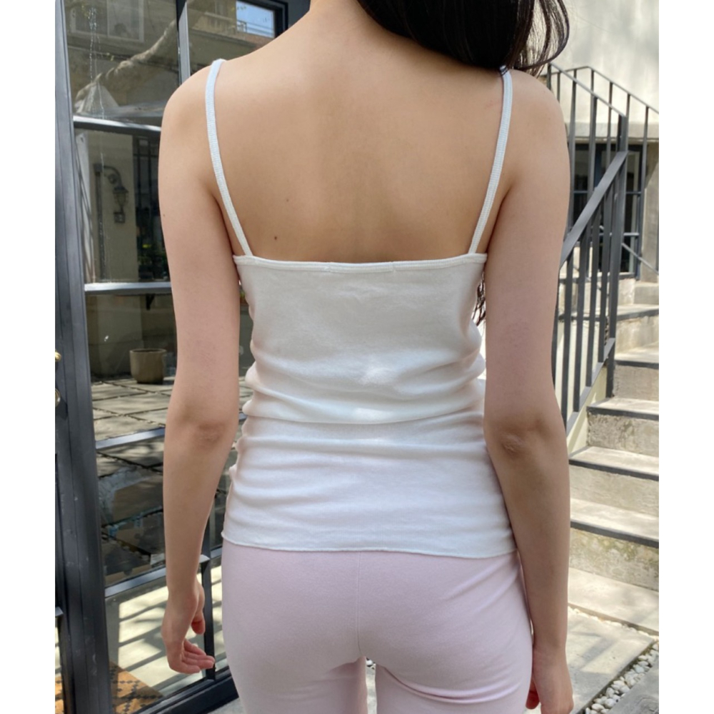 現貨⊹純白V領蕾絲螺紋背心 🤍 Arden Lace Tank-細節圖3