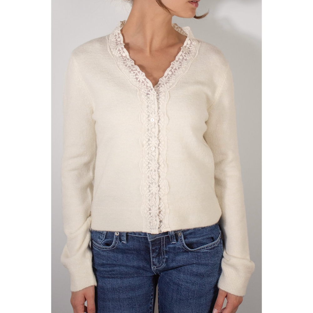 (sale) subdued ⋆ Cream Lace Cardigan-細節圖2