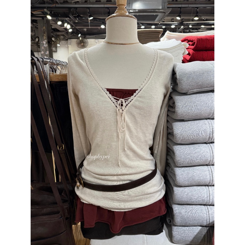 Tania V-Neck Lace Top-細節圖4