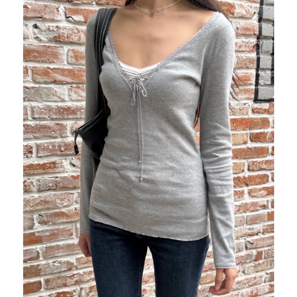 Tania V-Neck Lace Top-規格圖4