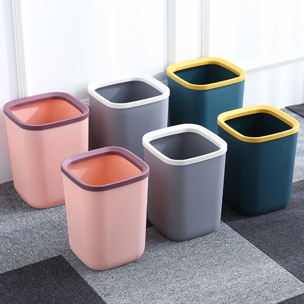 【十八啦🎲商城-台灣現貨】網紅同款2024新款辦公室廁所衛生間衛生桶垃圾桶家用客廳輕奢廚房專用方形-細節圖2