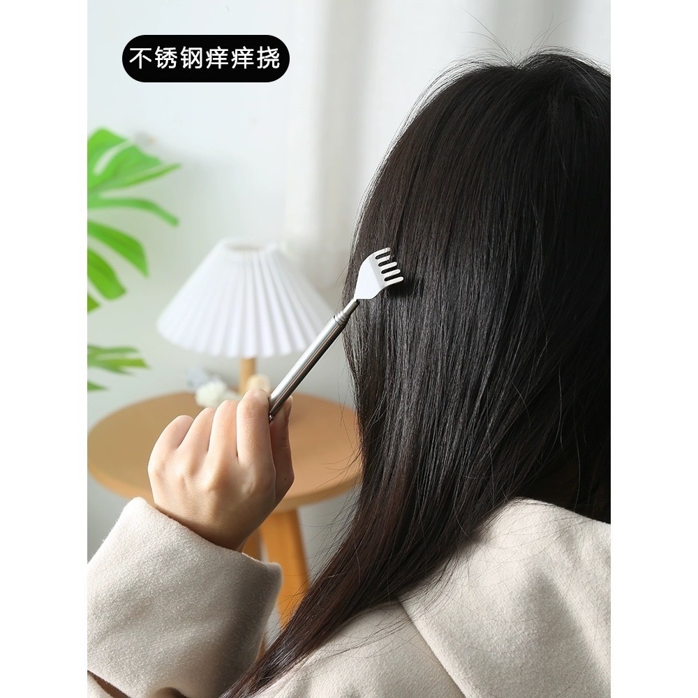 【十八啦🎲商城-台灣現貨】伸縮抓背器 不求人 伸縮不求人 抓癢棒 五齒不求人 抓癢神器 搔癢扒 抓癢扒 不鏽鋼抓背器-細節圖2