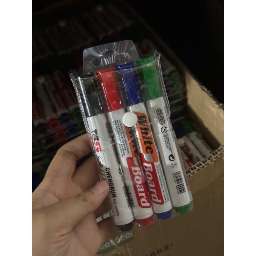 【十八啦🎲商城-台灣現貨】營業用白板筆4入組 4色各1 藍色白板筆 黑色白板筆 紅色白板筆-細節圖3
