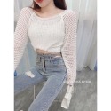 全新現貨💗 [OOTD] 腰間交叉刷破牛仔長褲「M」-規格圖2