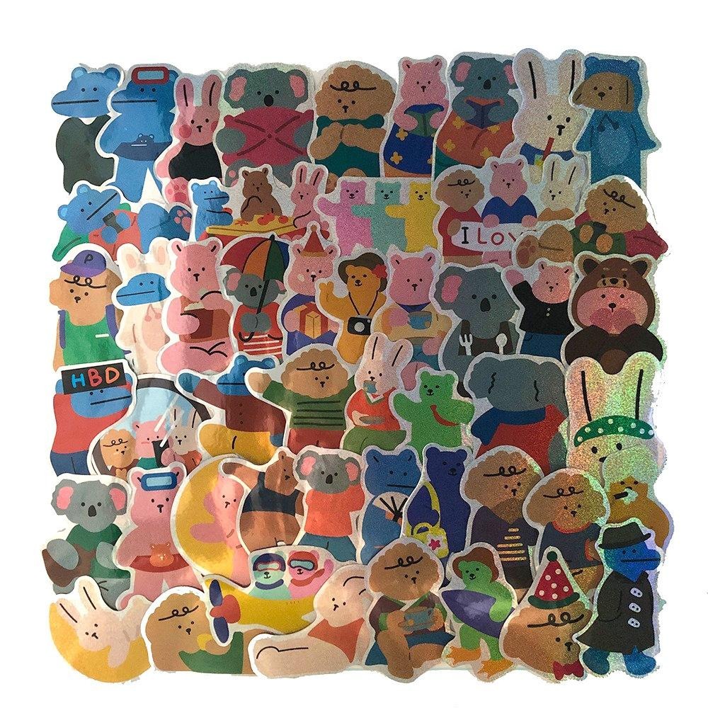 鐳射貼紙 動物 可愛裝飾 貼紙 手帳貼紙 防水貼紙 行李箱貼紙-細節圖2