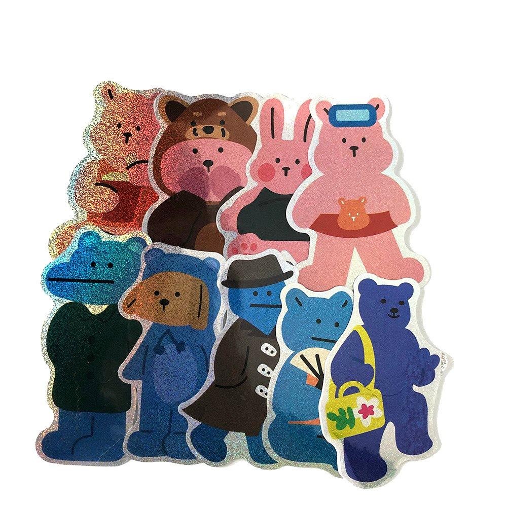 鐳射貼紙 動物 可愛裝飾 貼紙 手帳貼紙 防水貼紙 行李箱貼紙-細節圖3