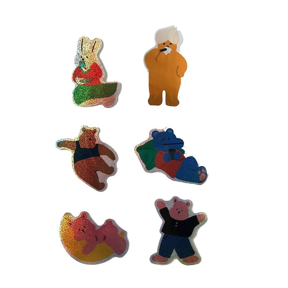 鐳射貼紙 動物 可愛裝飾 貼紙 手帳貼紙 防水貼紙 行李箱貼紙-細節圖4