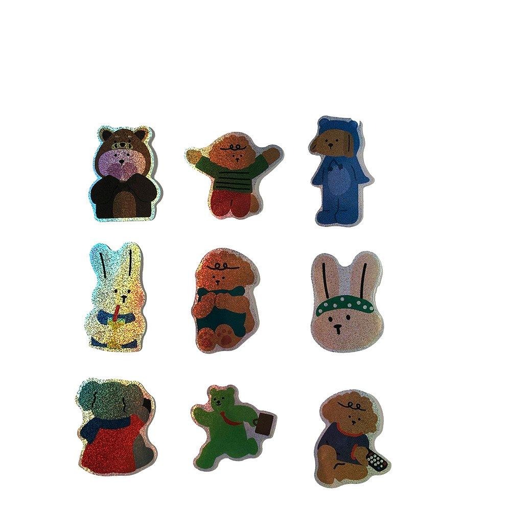 鐳射貼紙 動物 可愛裝飾 貼紙 手帳貼紙 防水貼紙 行李箱貼紙-細節圖5