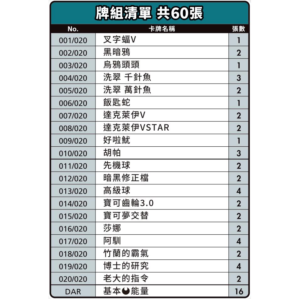 佳里金佳人｜現貨 NS 寶可夢卡牌 正版 劍&盾 起始組合 VSTAR 達克萊伊-細節圖7