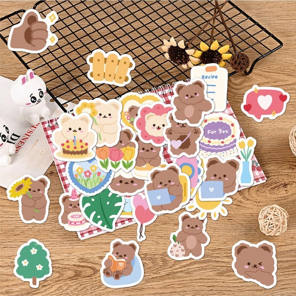 快樂小熊 貼紙 手帳貼紙 防水貼紙 行李箱貼紙-細節圖4