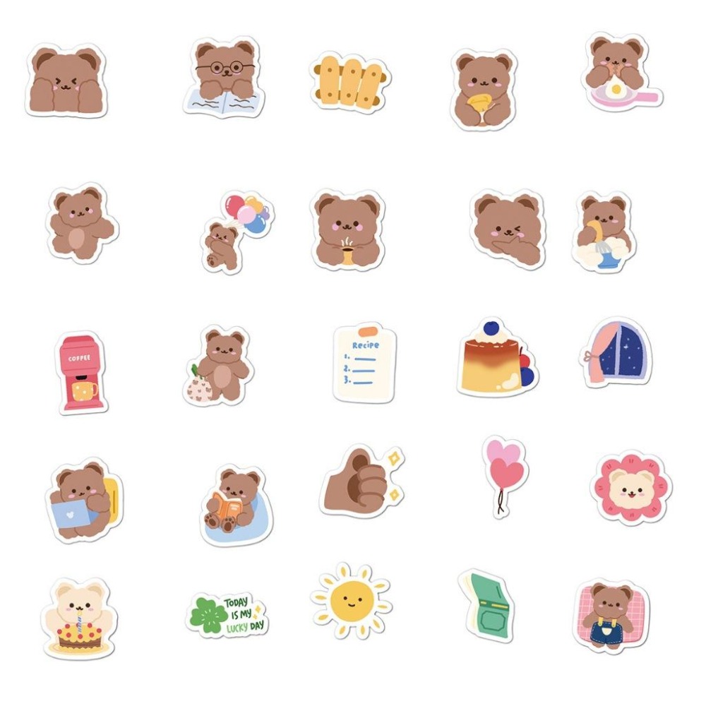 快樂小熊 貼紙 手帳貼紙 防水貼紙 行李箱貼紙-細節圖5