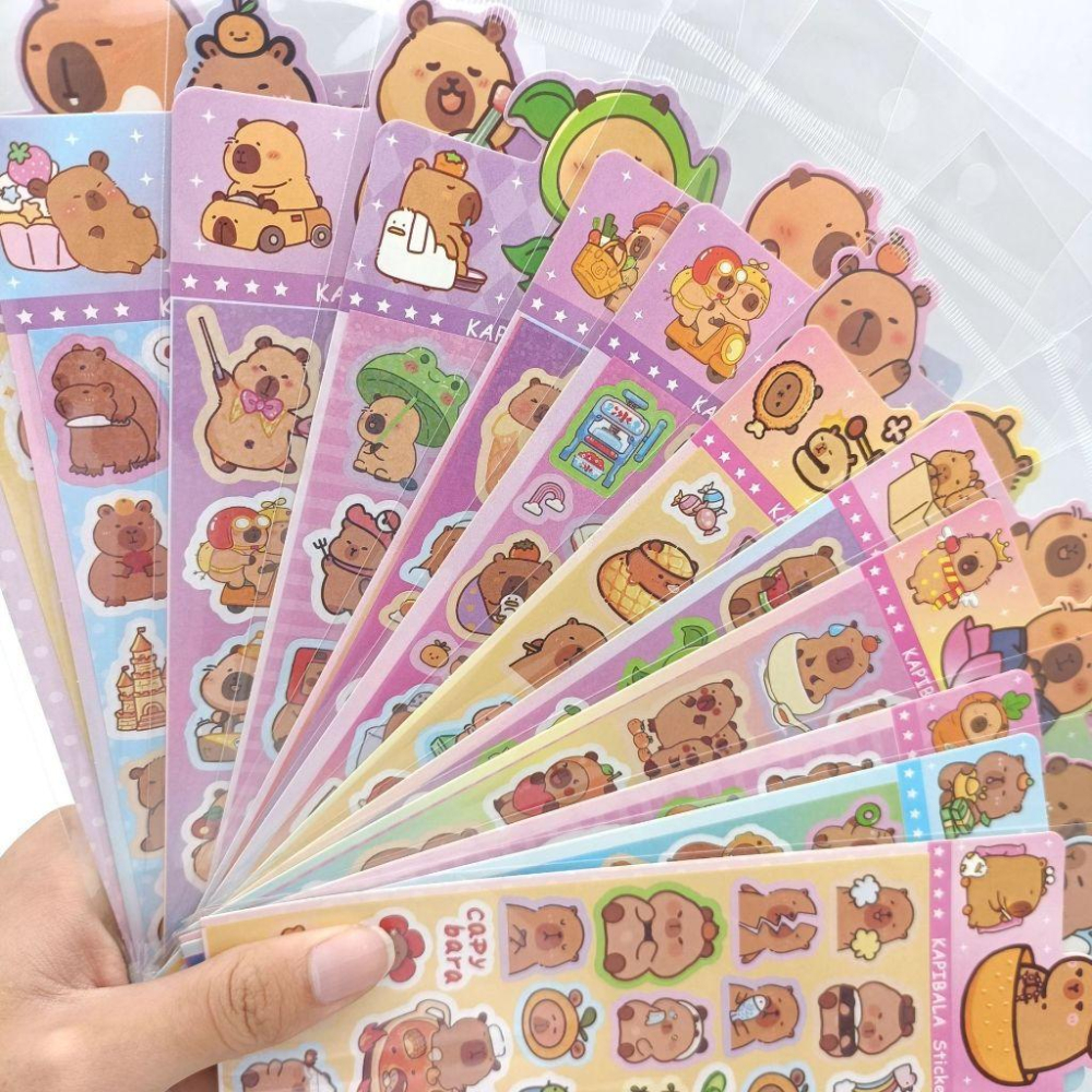 水豚 卡比巴拉 雷射貼紙 隨機出貨 鐳射貼紙 咕卡貼紙-細節圖4