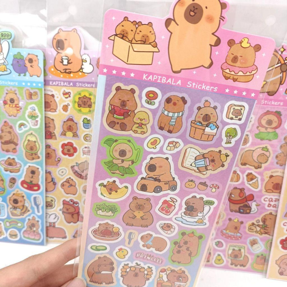 水豚 卡比巴拉 雷射貼紙 隨機出貨 鐳射貼紙 咕卡貼紙-細節圖5