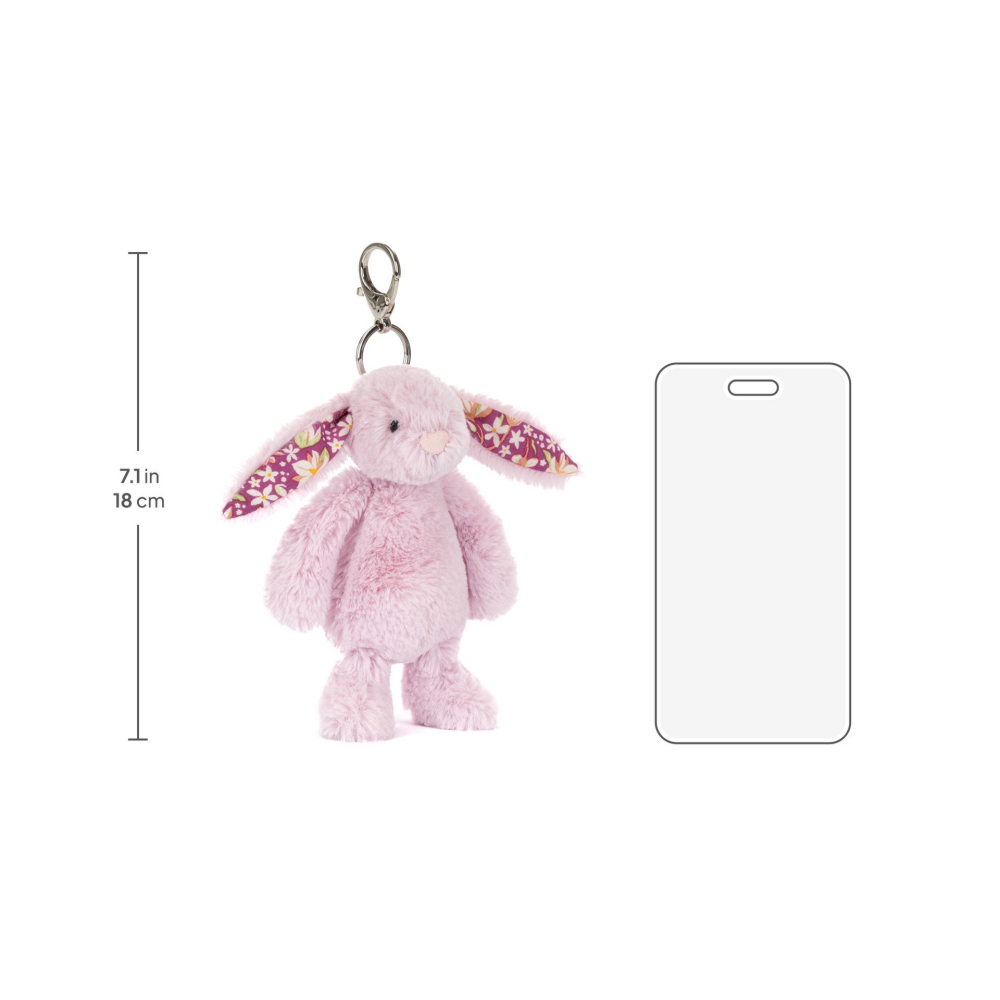 Jellycat 淺紫碎花兔吊飾-細節圖5