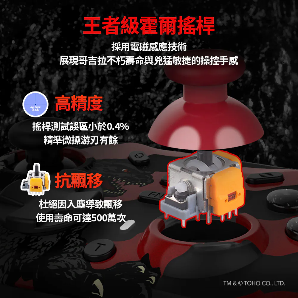 Bteam Specter 沛影 無線遊戲手把 哥吉拉 聯名版-細節圖4