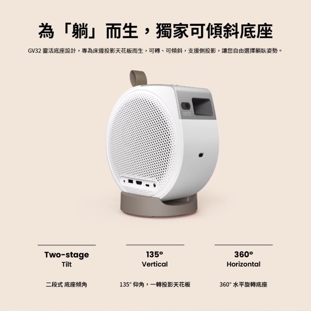 《 限時下殺 新上市 免運 原廠 》BenQ 明基 GV32 2.1 聲道 行動 微型投影機 投影機 微型 微投-細節圖2