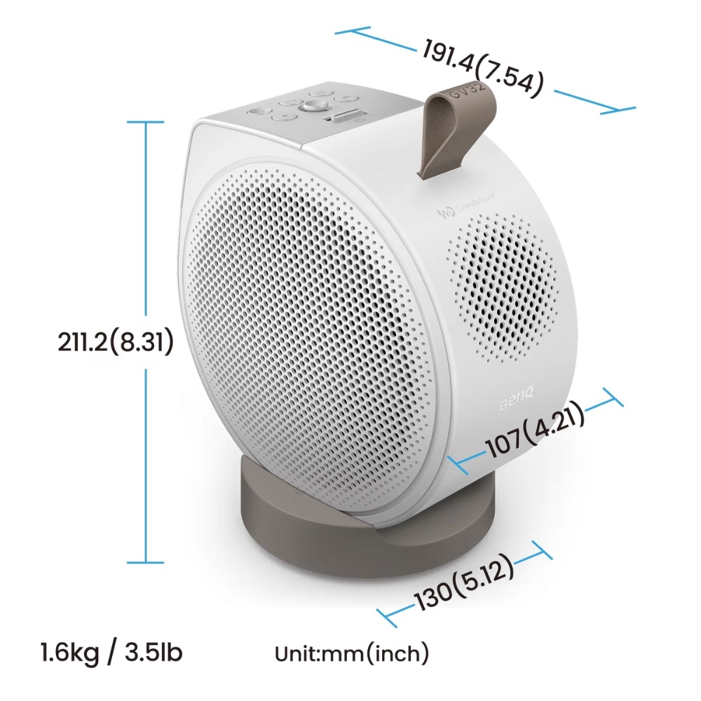 《 限時下殺 新上市 免運 原廠 》BenQ 明基 GV32 2.1 聲道 行動 微型投影機 投影機 微型 微投-細節圖9