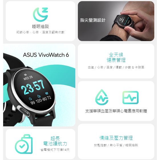 《免運 限時促銷 現貨 即時血氧偵測 》Asus HC-D06 vivowatch 6 健康智慧手錶 運動手錶 智慧手錶-細節圖3