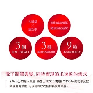 《 日本 TESCOM 現貨 台灣寄出 原廠公司貨 》TID962TW 大風量 負離子 造型 吹風機 962-細節圖2