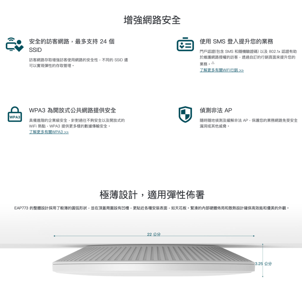 《 原廠 現貨 免運 》TP-LINK EAP773 三頻 BE11000 吸頂式 Wi-Fi 7 無線基地台-細節圖6