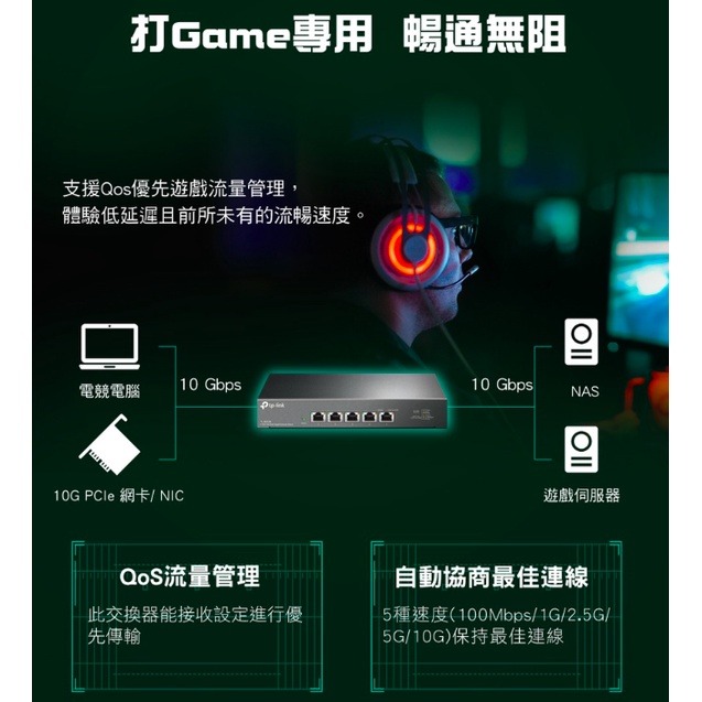 《 免運 公司貨 》tp-link TL-SX105 5 埠 10G 桌上型 急速 網路 交換器 集線器-細節圖5