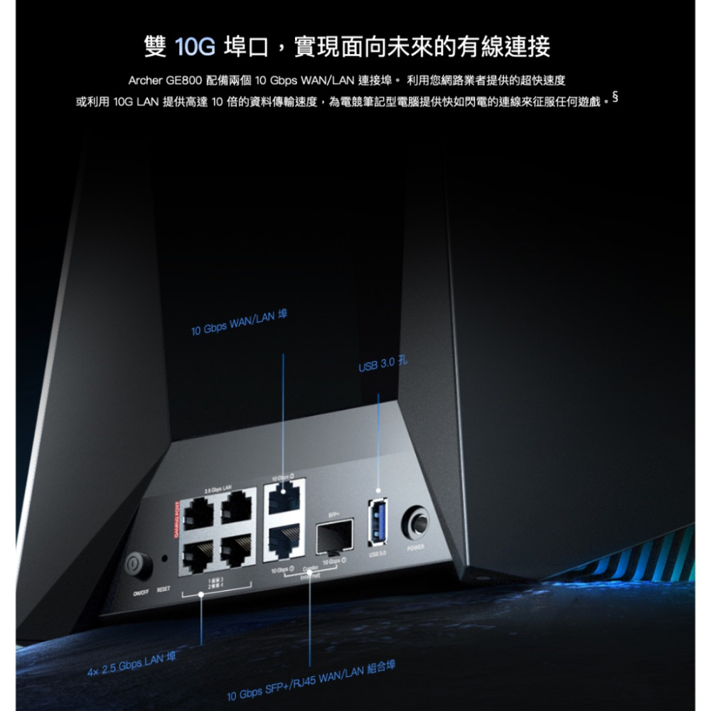 《 免運 電競等級 》TP-LINK Archer GE800 BE19000 三頻 Wi-Fi 7 路由器 無線分享器-細節圖5