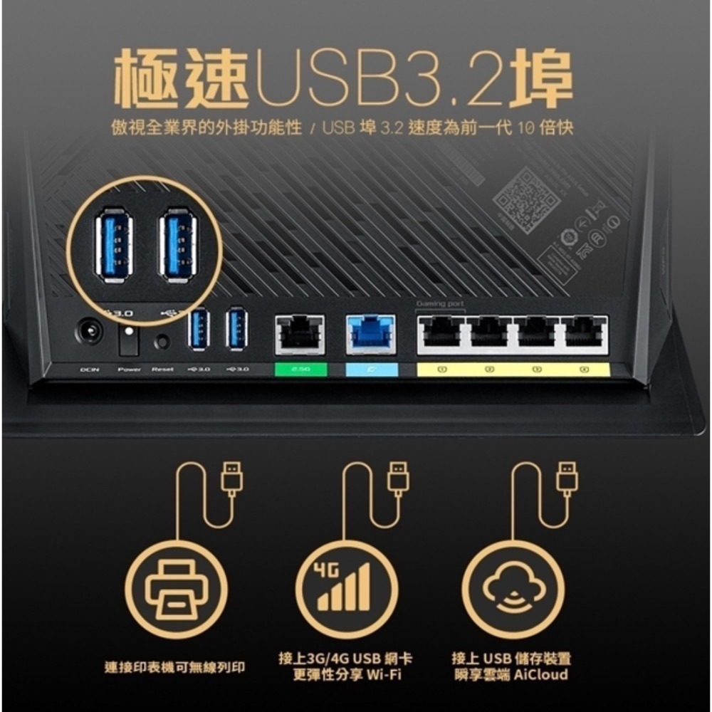 《 ASUS 送網路線 原廠 電競 》RT-AX86U Pro AX5700 雙頻 WiFi6 2.5G 無線 分享器-細節圖6