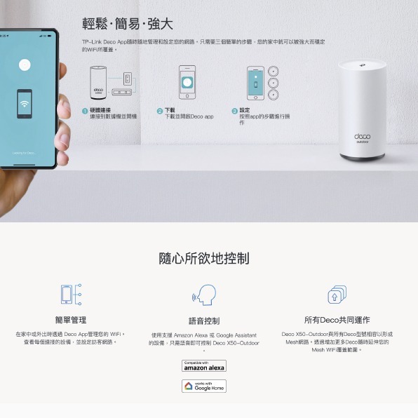 《 tp-link 免運 戶外 防水 》Deco X50-Outdoor AX3000 Mesh WiFi 6 分享器-細節圖5