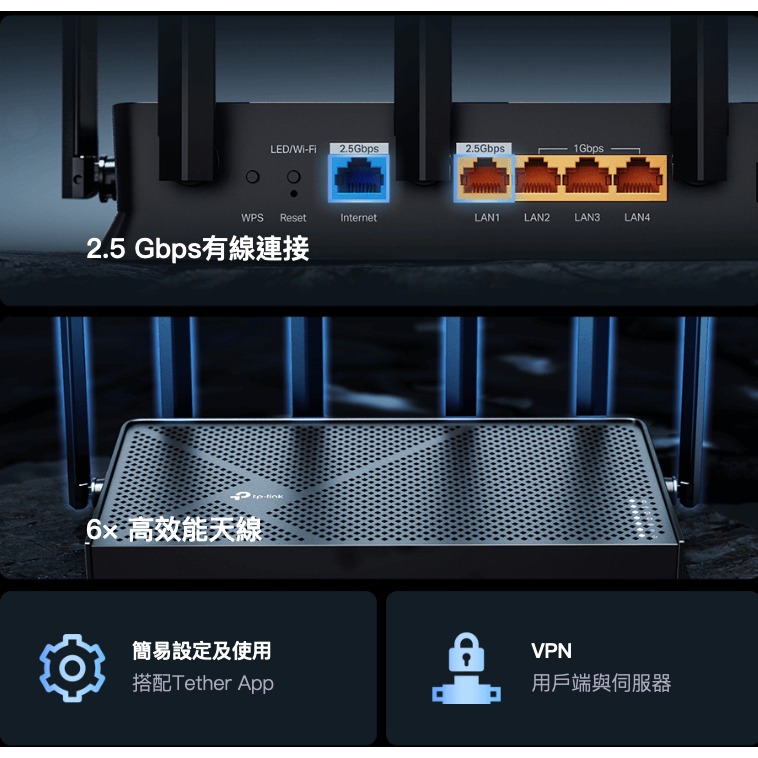 《 tp-link 免運 公司貨 》Archer BE400 BE6500 雙頻 WiFi 7 路由器 無線分享器-細節圖4