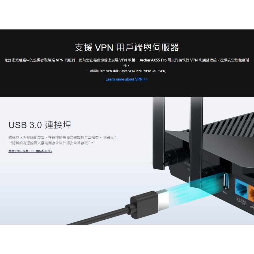 《 p-link 免運 公司貨》Archer AX55 Pro AX3000 雙頻 WiFi 6 路由器 無線 分享器-細節圖3