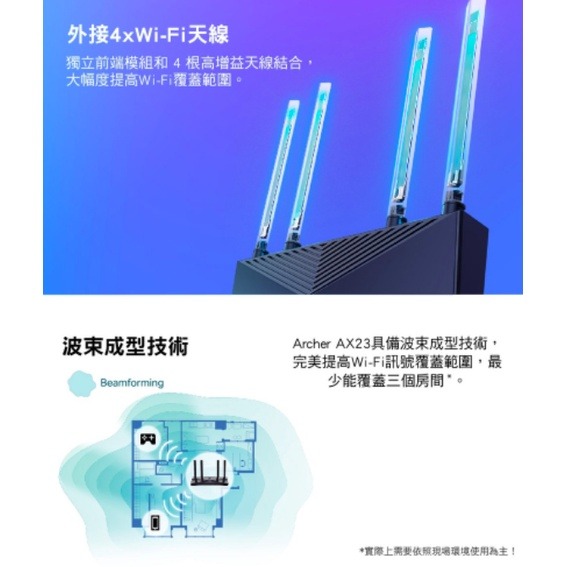 《tp-link 免運 公司貨 》Archer AX23 AX1800 雙頻 WiFi 6 路由器 無線分享器 分享器-細節圖5