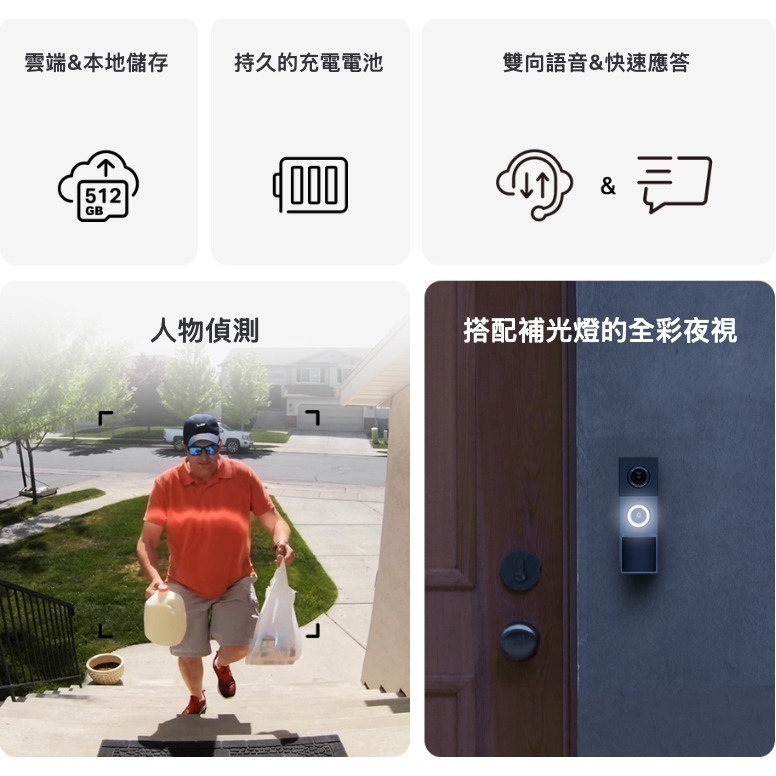 《 tp-link 原廠 公司貨 充電 2K 》Tapo D210 智慧門鈴 可通話 攝影機 夜視全彩 門鈴 鏡頭-細節圖3