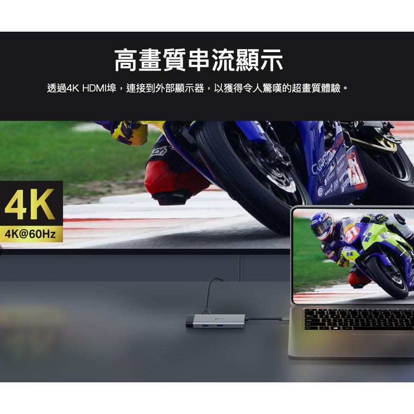 《 tp-link 4K HDMI 6合1  》UH6120C USB Type-C 6埠 集線器 HUB 隨插即用-細節圖3