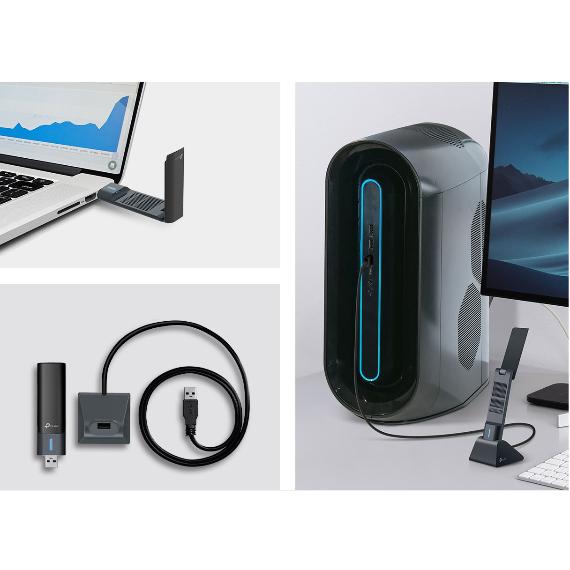 《 tp-link 免運 公司貨 》Archer TXE70UH AXE5400 高增益 三頻 無線 USB 網卡-細節圖7