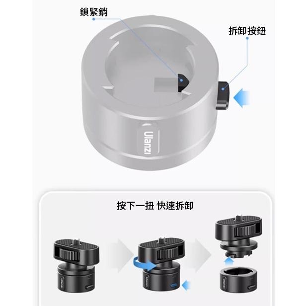 《 原廠 磁吸 1/4 快拆 》ulanzi 優籃子 Go-Quick II C016 螺絲孔 磁吸快拆 轉接頭 雲台-細節圖3