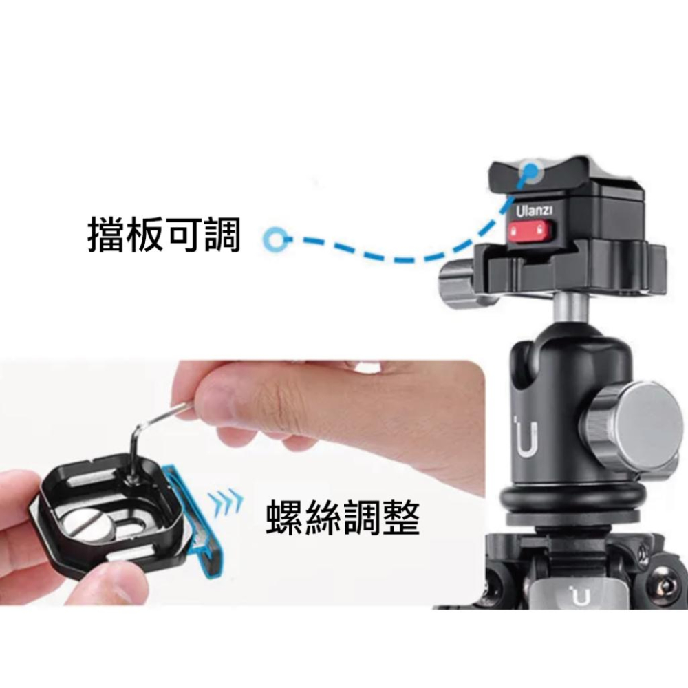 《 Ulanzi 優籃子 Claw 銳爪 》CA28 防偏轉快拆版 快裝板上蓋 腳架 滑軌 直播-細節圖2