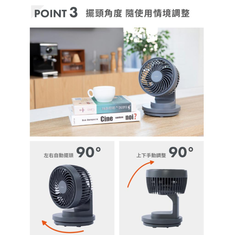 《 交換禮物 台灣出貨 現貨 》solac SFA-F01 6吋 USB DC 無線 行動風扇 電風扇 循環扇-細節圖4