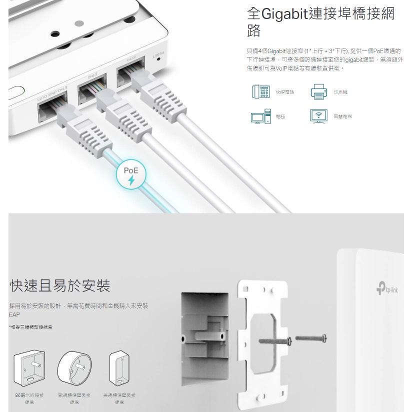 《 tp-link 免運 公司貨 嵌牆式 》EAP615-Wall  AX1800 WiFi 6 無線基地台 分享器-細節圖7