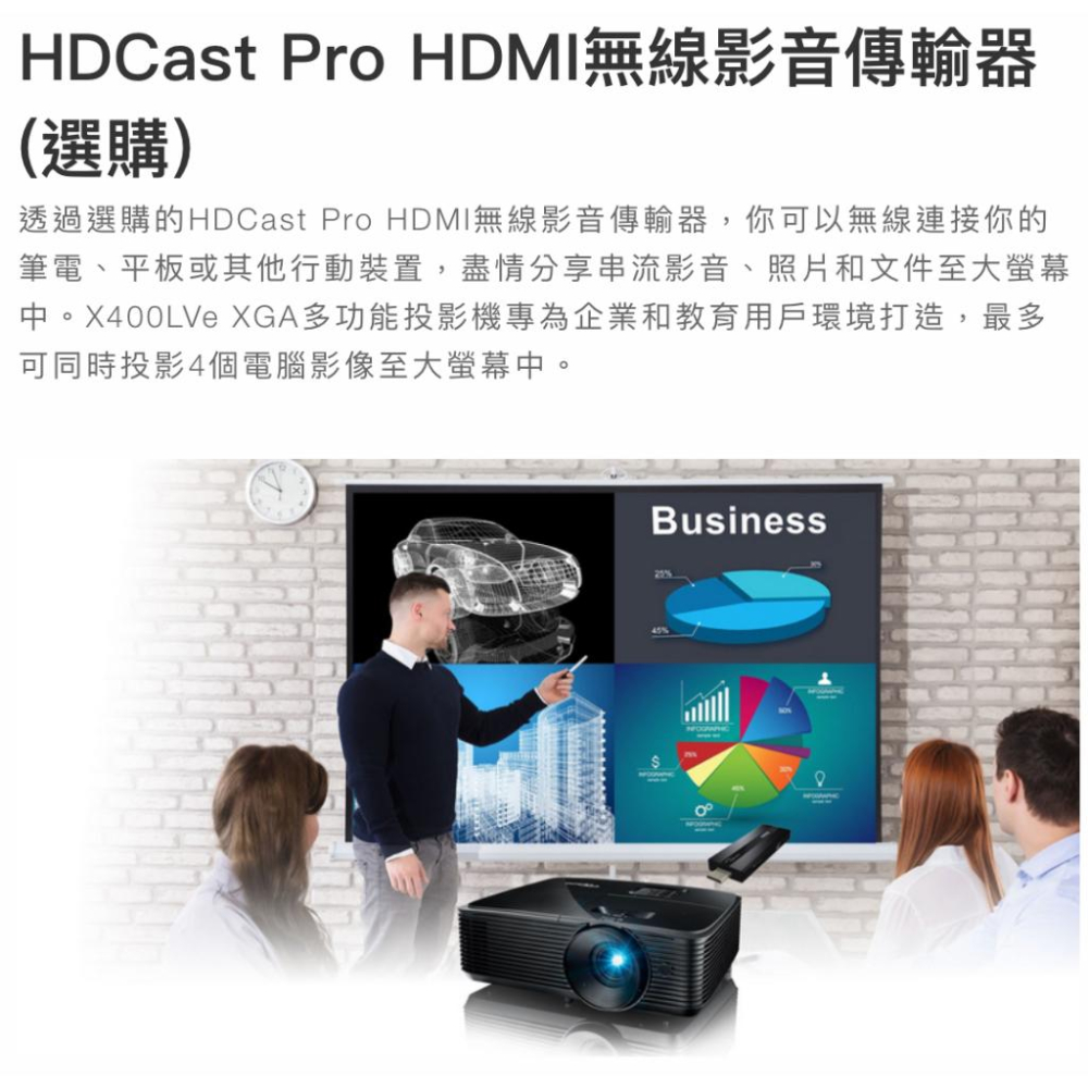 《 免運 原廠 送 HDMI線材 》Optoma 奧圖碼 X400LVe XGA 高亮度 多功能 商務投影機 投影機-細節圖6