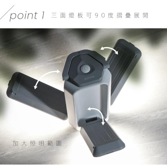 《 免運 現貨 原廠 附發票 保固一年 》KINYO CP-083 USB 掛式 充電式 LED 折疊 露營燈-細節圖2