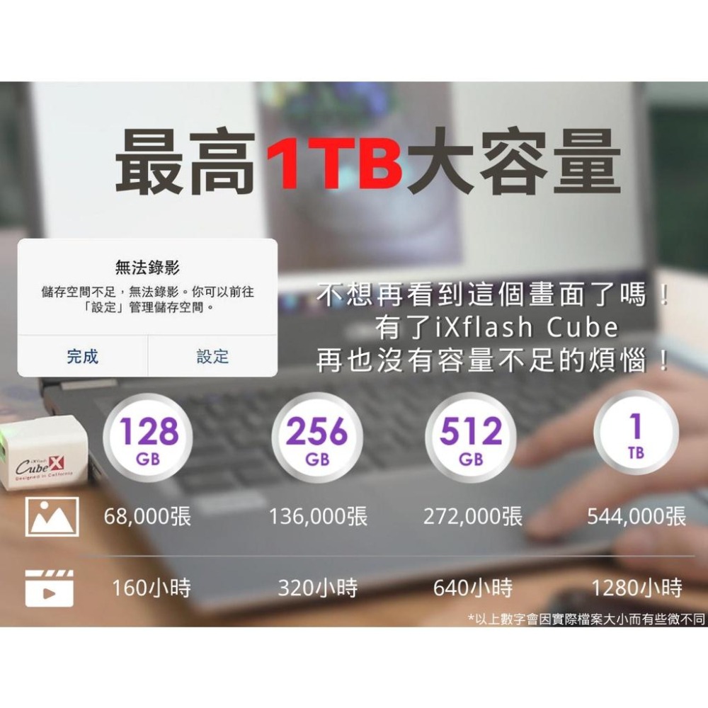 《 免運 256G 蘋果專用 》Piodata iXflash Cube 備份酷寶 備份豆腐 USB 手機備份 自動備份-細節圖7