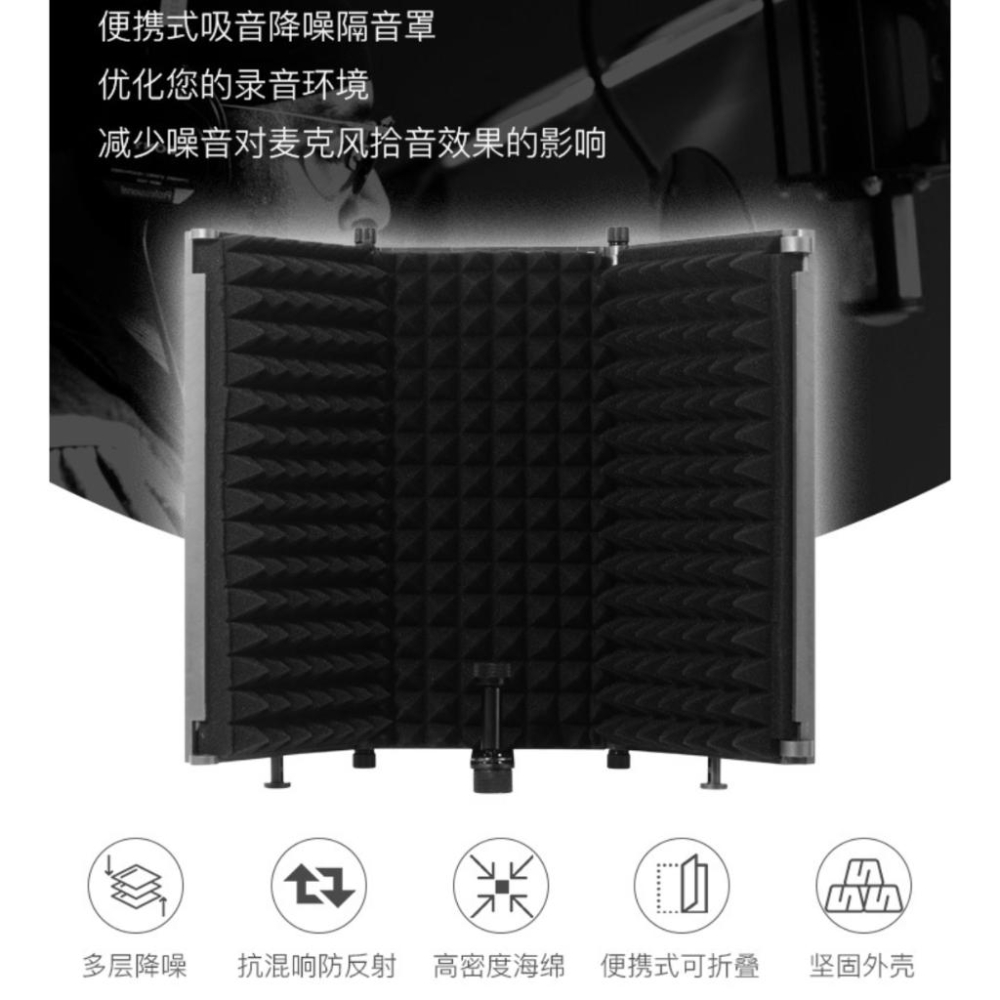 《 免運 現貨 台灣出貨 公司貨 開發票》傳聲者 W03 加大 三門 塑料 麥克風 防風罩 隔音罩 吸音棉 隔音棉-細節圖5