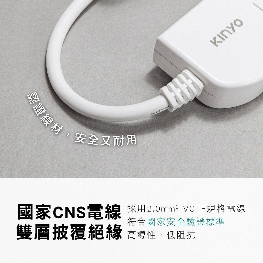 《 免運 現貨 附發票 6孔 180cm 》KINYO CGU333-6 3開 3插 3USB 安全 延長線 1.8M-細節圖6