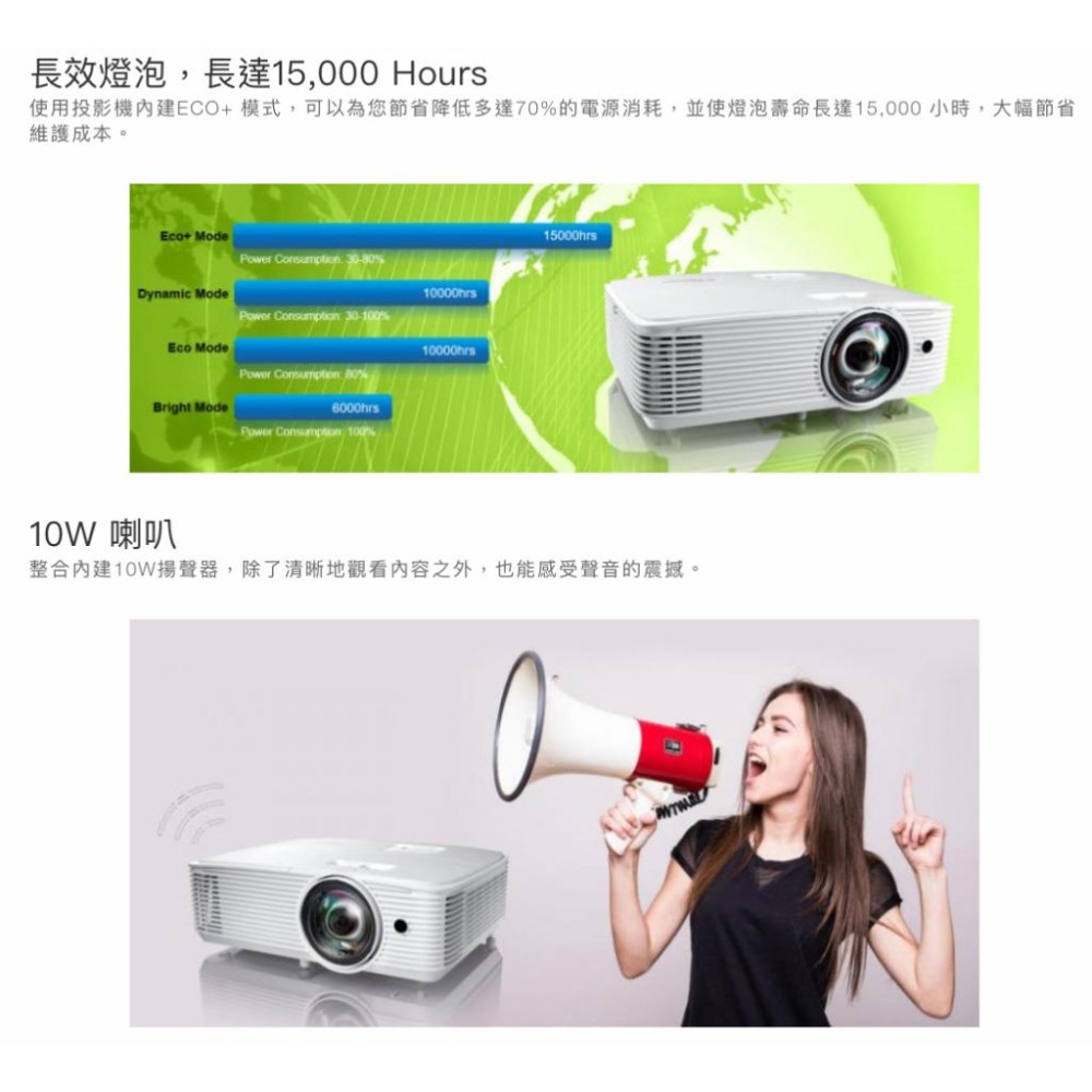 《 免運 原廠 送HDMI線材 》Optoma 奧圖碼 RS351ST XGA 短焦鏡頭設計投影機 短焦 投影機-細節圖4