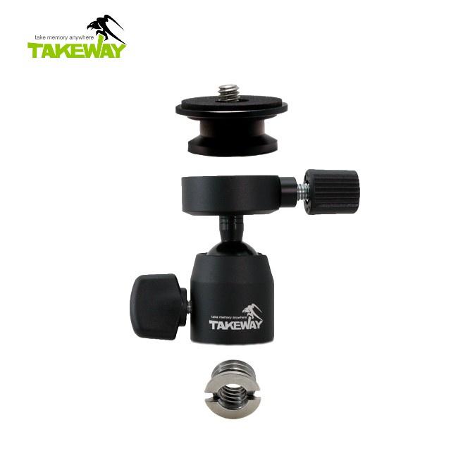《 免運 台灣製造 快拆款 3/8” 1/4＂ 螺孔 》Takeway T-B03 雲台 萬向 球型雲台 1/4螺絲-細節圖3
