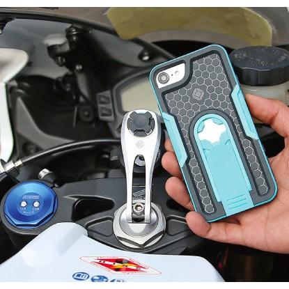 《 原廠 台灣出貨 重機適用 》Cube X-Guard 三角台中心柱 鋁合金 機車車架 機車手機架 車架-細節圖4